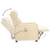 vidaXL Poltrona de massagens tecido cor creme