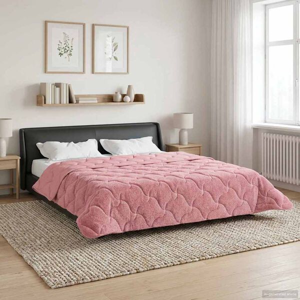 vidaXL Duvet de Ano Inteiro Colchonete Rosa 240 x 260 cm