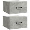 vidaXL Mesas de cabeceira parede 2 pcs 35x35x20 cm cinzento cimento