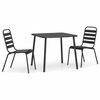 vidaXL 3 pcs conjunto de jantar para jardim a&ccedil;o antracite