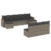 vidaXL 10 pcs conjunto sof&aacute;s de jardim c/ almofad&otilde;es vime PE cinzento