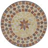 vidaXL Conjunto de bistrô mosaico ferro e cerâmica terracota e branco