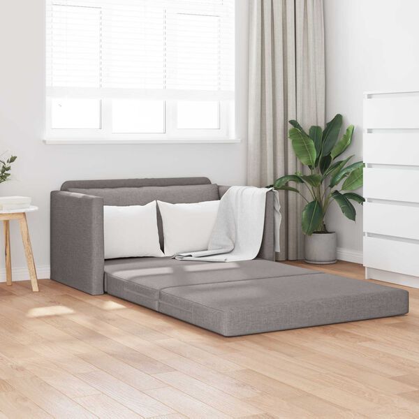 vidaXL Sof&aacute;-Cama 110cm Cinzento-acastanhado tecido