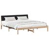 vidaXL Estrutura da cama com cabeceira Castanho e preto 180 x 200 cm