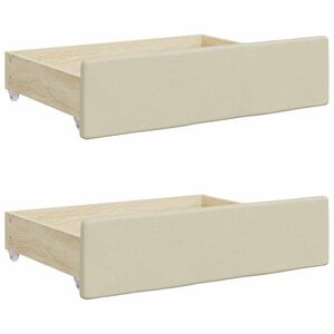 vidaXL Gavetas de cama 2 pcs derivados de madeira e couro artif. creme