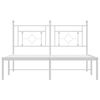 vidaXL Estrutura de cama com cabeceira 140x190 cm metal branco