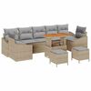 vidaXL Conjunto de Sof&aacute; de Jardim 10 unid. 9-N&uacute;mero de lugares Bege