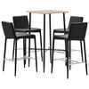 vidaXL 5 pcs conjunto de bar couro artificial preto