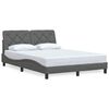 vidaXL Estrutura de cama sem colch&atilde;o 140x190 cm tecido cinzento-escuro