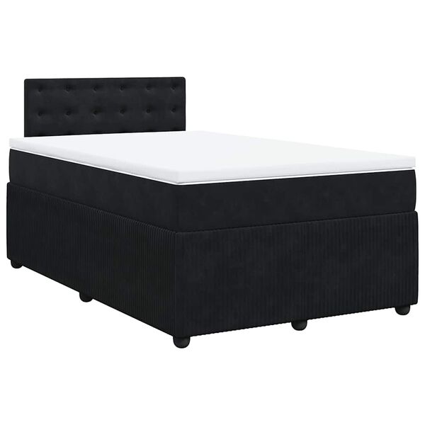 vidaXL Cama boxspring com colch&atilde;o 120x190 cm veludo preto