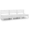 vidaXL 3 pcs conjunto lounge de jardim pinho maci&ccedil;o branco
