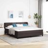 vidaXL Cama Box com colch&atilde;o Marrom Escuro 180 x 200 cm tecido