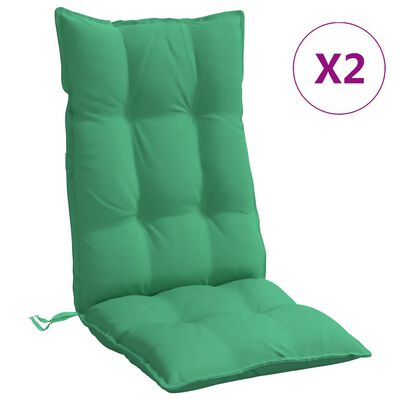 vidaXL Almofadões p/ cadeira encosto alto 2 pcs tecido oxford verde