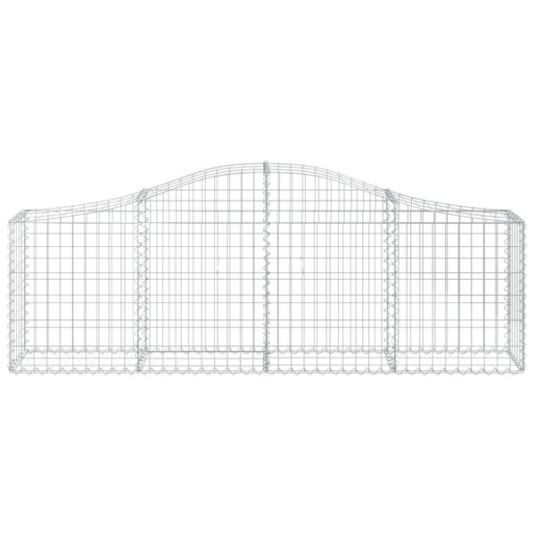 vidaXL Cestos gabi&atilde;o arqueados 25pcs 200x30x60/80 cm ferro galvanizado