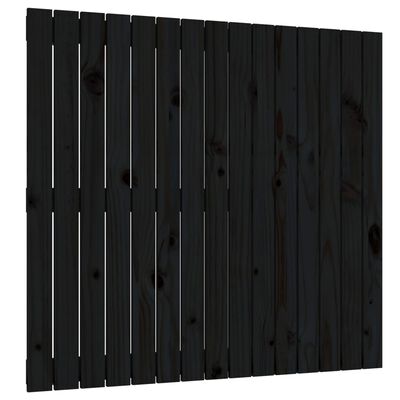 vidaXL Cabeceira de parede 95,5x3x90 cm madeira de pinho maciça preto
