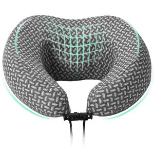 vidaXL Almofada de viagem para o pesco&ccedil;o Cinzento Espuma de Mem&oacute;ria