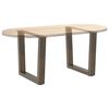 vidaXL P&eacute;s para mesa de centro em formato de V, 2 pe&ccedil;as, a&ccedil;o natural, 60x(42-43,3) cm, a&ccedil;o