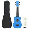 vidaXL Conjunto ukulele soprano infantil com saco 21" azul-beb&eacute;