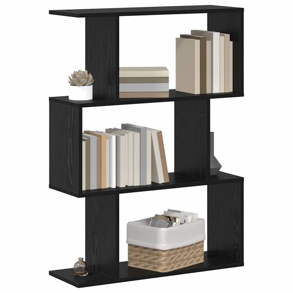 vidaXL Gabinete de Livros Carvalho Preto 70 x 24 x 97 cm
