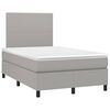vidaXL Cama box spring c/ colch&atilde;o e LED 120x200 cm tecido cinza-claro