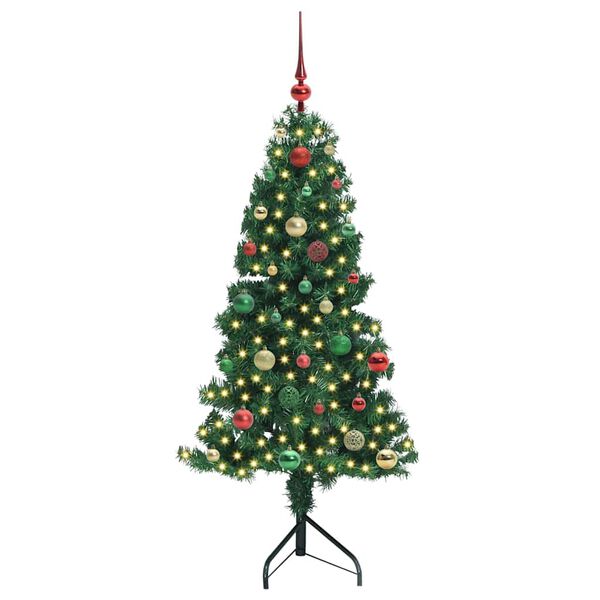 vidaXL &Aacute;rvore de Natal artificial de canto Verde 150 cm PVC e Metal