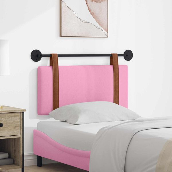 vidaXL Cabeceira Suspensa Liso Rosa 90 x 55 x 5 cm PU Antigo