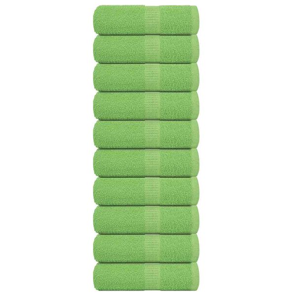 vidaXL Toalhas de bid&eacute; FROGN 10pcs 30x50cm 360 g/m&sup2; verde ma&ccedil;a