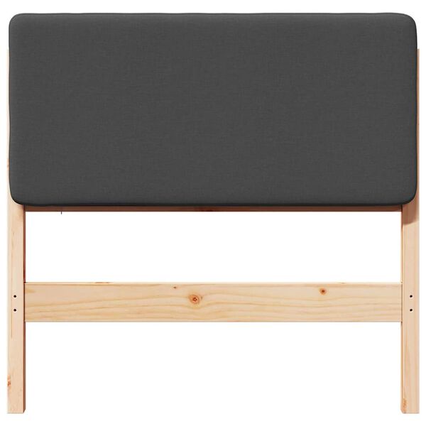 vidaXL Cabeceira estofada com cabeceira Marrom e Cinza Escuro 90 cm