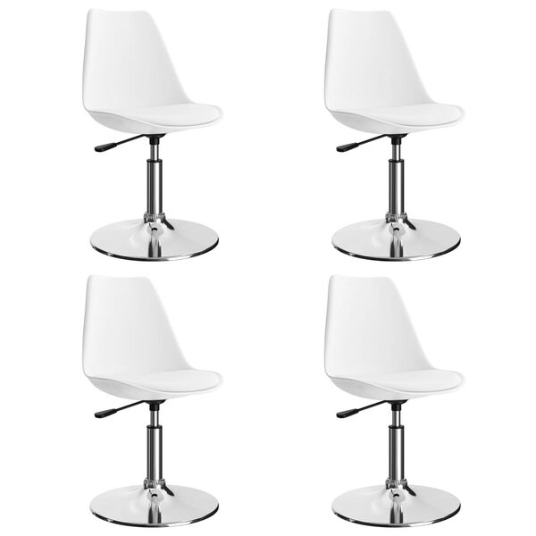 vidaXL Cadeiras de jantar girat&oacute;rias 4 pcs couro artificial branco