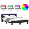 vidaXL Estrutura de cama com LED sem colch&atilde;o 150x200 cm preto