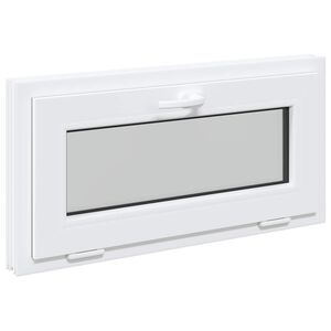 vidaXL Janela de por&atilde;o RISOR 80 x 40 cm PVC e Vidro Branco