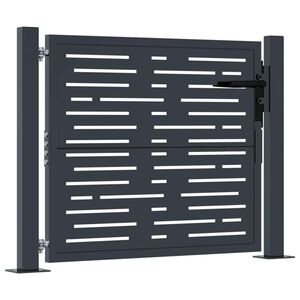 vidaXL Port&atilde;o de jardim antracite 100x75 cm a&ccedil;o design quadrado