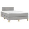 vidaXL Cama box spring c/ colch&atilde;o e LED 120x190 cm tecido cinza-claro
