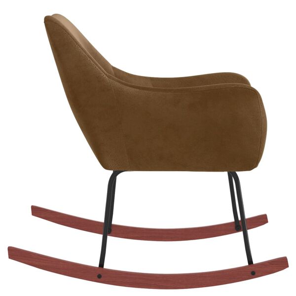 vidaXL Cadeira de baloi&ccedil;o veludo castanho
