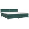 vidaXL Cama com molas/colch&atilde;o 180x220 cm veludo verde-escuro