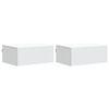 vidaXL Gabinete de Canto Montado na Parede com gaveta 2 pcs Branco
