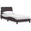 vidaXL Cama com colch&atilde;o 90x190 cm tecido castanho-escuro