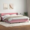 vidaXL Cama com molas/colch&otilde;es 180x220 cm veludo rosa