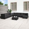 vidaXL 8 pcs conjunto lounge de jardim c/ almofad&otilde;es vime PE preto