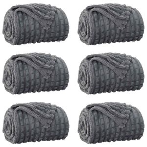 vidaXL Cobertores de Sof&aacute; 6 unid. Cinza Escuro 240 x 220 cm 9.17 kg L&atilde;