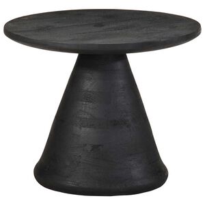 vidaXL Mesa de apoio preto &Oslash;50x40 cm madeira de mangueira maci&ccedil;a