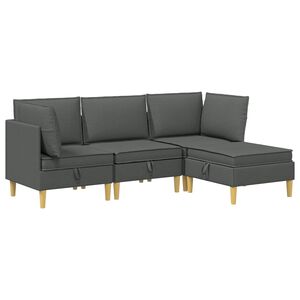 vidaXL Conjunto de sof&aacute; modular com armazenamento 4 unid. Tecido