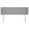 vidaXL Cabeceira de cama c/ abas tecido 147x23x78/88 cm cinzento-claro