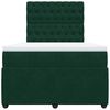 vidaXL Cama boxspring com colch&atilde;o 120x190 cm veludo verde-escuro