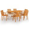 vidaXL 7 pcs conjunto de jantar para jardim madeira de teca maci&ccedil;a