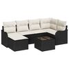 vidaXL Conjunto de Sof&aacute; de Jardim com almofada 7 pcs Preto e branco