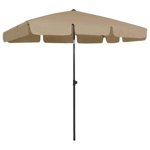 vidaXL Guarda-sol de praia 200x125 cm cinzento-acastanhado