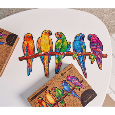 UNIDRAGON Puzzle de madeira 620 pcs Playful Parrots Royal Size 72x40cm