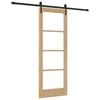 vidaXL Porta Deslizante 73,5 x 198,5 cm Natural e Preto