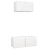 vidaXL 2 pcs conjunto de m&oacute;veis de TV derivados de madeira branco